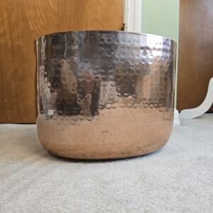 Large Vintage Hammered Copper Pot Cauldron Jadinière Planter, 12"x9"